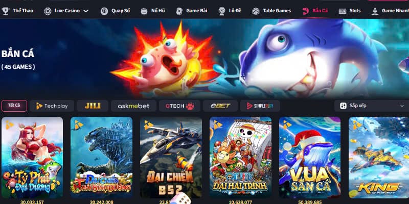 Bắn cá tại TX88 đa dạng thể loại