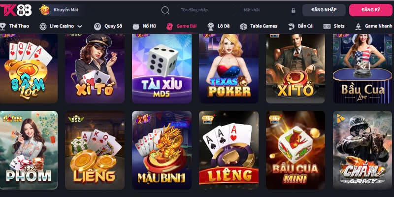 Giao diện TX88 chuyên nghiệp, hiện đại